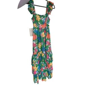 Baltic Born Floral Green Midi Dress